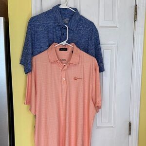 Greg Norman Collection Peach Men's Polo Golf Shirt and UnderArmour Blue shirt